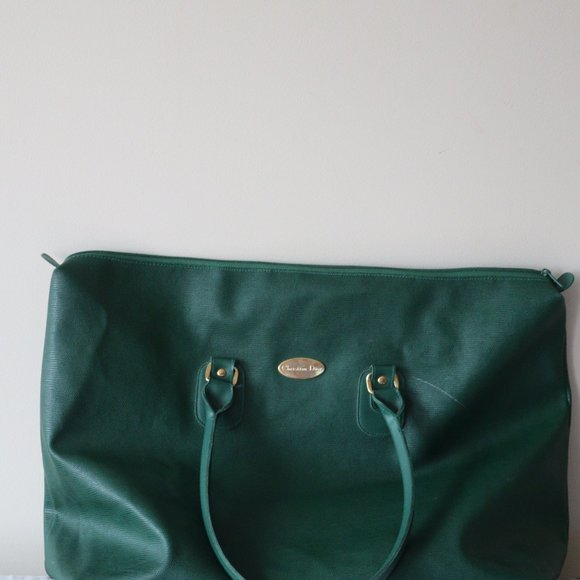 Christian Dior Perfume Lg Green Weekender Tote Bag - Picture 7 of 9